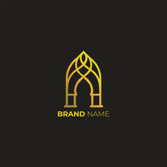Golden Mosque Logo for Branding and Presentation