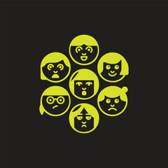 Collection of diverse emotional faces