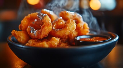 Crispy Onion Rings with Spicy Dipping Sauce