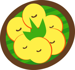 Kue Lumpur on a Plate: Indonesian Traditional Snacks Vector – Flat Food Illustration