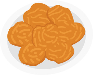 Mie Kriwil, Indonesian Traditional Snacks Vector – Flat Food Illustration