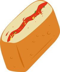 Tahu Brontak, Indonesian Traditional Snacks Vector – Flat Food Illustration