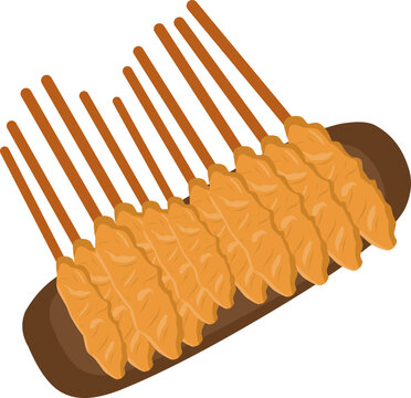 Sempol, Indonesian Traditional Snacks Vector &ndash; Flat Food Illustration