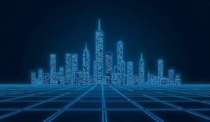 Digital Representation of a Futuristic Cityscape