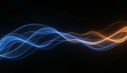 Abstract Wavy Lines in Blue and Orange