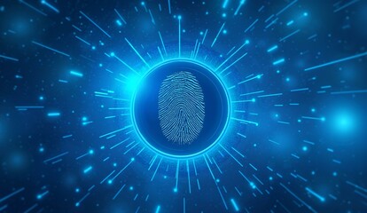 Fingerprint Scan in a Futuristic Digital Interface