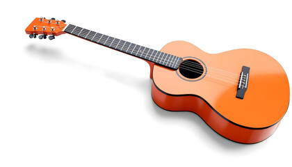 Obraz premium acoustic guitar on white background