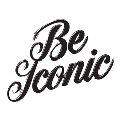 Stylish calligraphy text logo Be Iconic