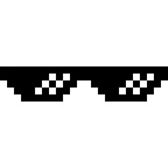 Pixel Art Thug Life Sunglasses - Meme Icon in Retro Style 