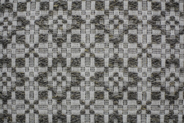 Geometric grey and white woven textile pattern