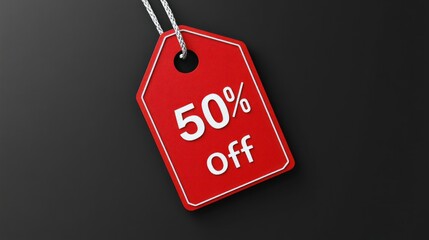 Red tag with 50% off