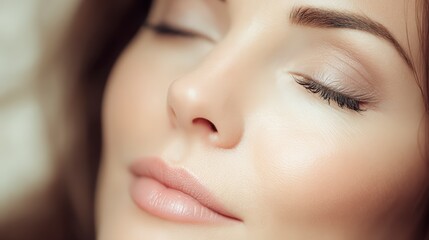 Obraz premium Close up Radiant Woman Receiving Relaxing Facial Treatment