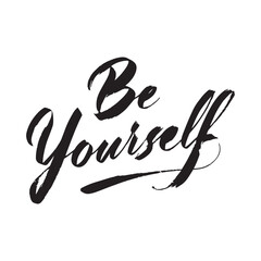Stylish calligraphy text logo Be Yourself