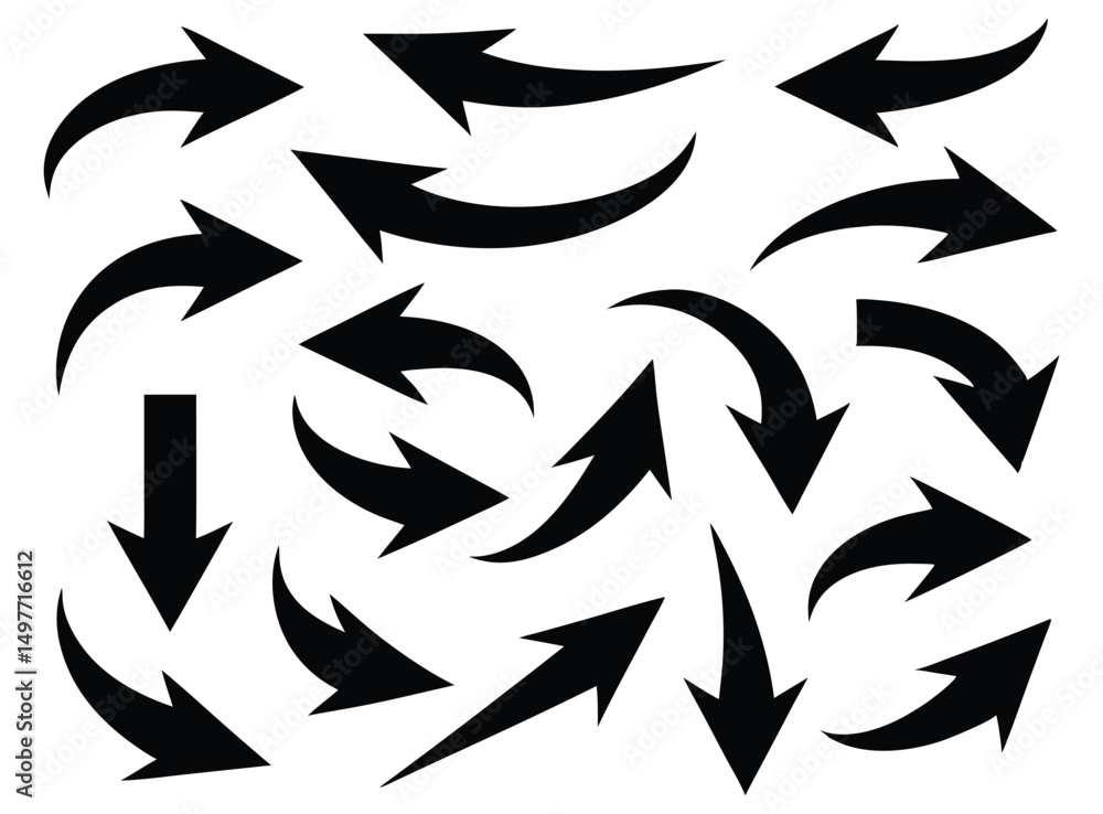Poster directional arrow icon set vector on white background. arrow symbol vector design