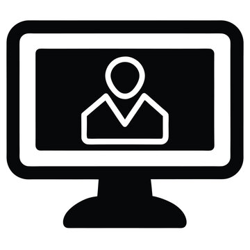Software Developer element isolated monitor with code on screen on white background