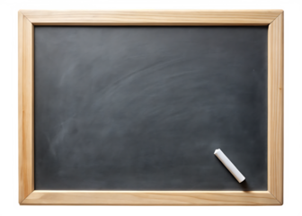  blank blackboard with chalk isolated on white background, PNG