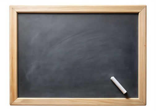  blank blackboard with chalk isolated on white background, PNG