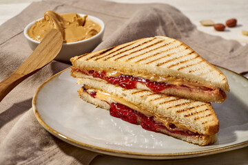 Deliciously Grilled Peanut Butter and Jelly Sandwich Made with Fresh and Quality Ingredients