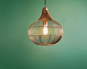 Obraz premium Bright glass lightbulb decoration hanging on a wall for holiday lighting concept