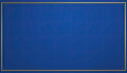 A solid blue background with a thin gold rectangular border framing the central blue field space