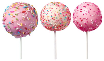 PNG Colorful sweet cake pops, element set on transparent background