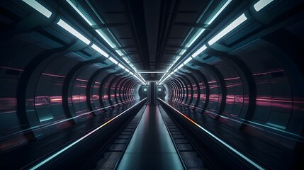 79. Underground time transport system glowing with energy