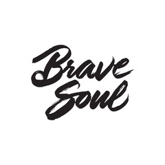 Obraz premium Stylish calligraphy text logo Brave Soul