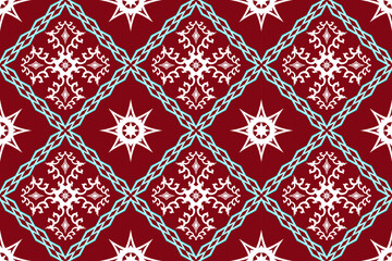 Ethnic Figure aztec embroidery style.Geometric ikat oriental traditional art pattern.Design for ethnic background,wallpaper,fashion,clothing,wrapping,fabric,element,sarong,graphic,vector illustration.