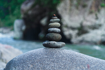 Meditation stone figures taken from the river
