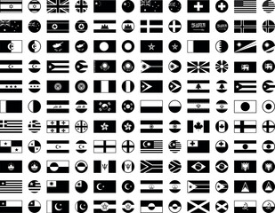 All countries flag set. National flags in circle shape. National flags set. Flags of countries
