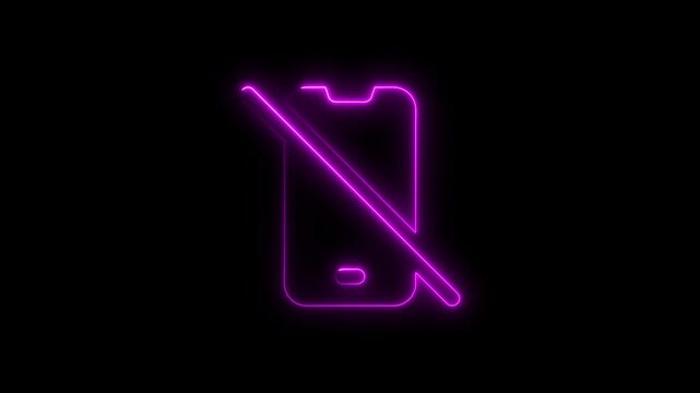 Glowing neon phone with slash symbol illustrating do not disturb mode