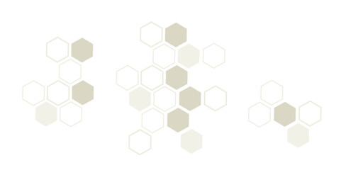 Geometric graphic background gold and white background. Big data complex with compounds.
