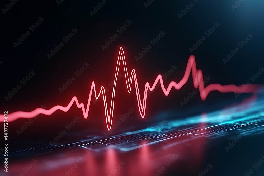 Poster abstract representation of a heartbeat waveform