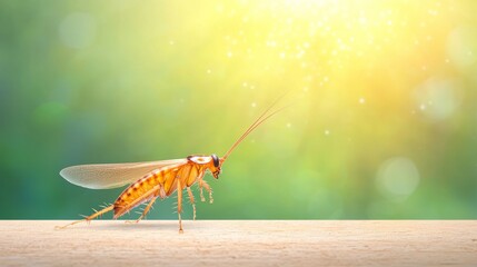 Naklejka premium Microscopic View of Cockroach Antenna in Natural Light Setting