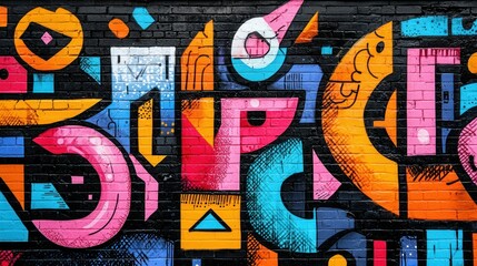 Vibrant urban art masterpiece
