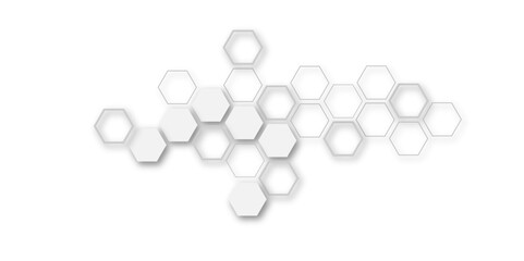 Modern and seamless pattern in design with hexagonal molecular structures in technology background.Abstract background with hexagons and geometric pattern in honeycombs design in illustration.	