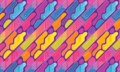 Abstract Retro Playful Pattern - Vibrant Color Stripes