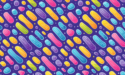 Vibrant Rounded Shapes & Dots: Seamless Modern Background