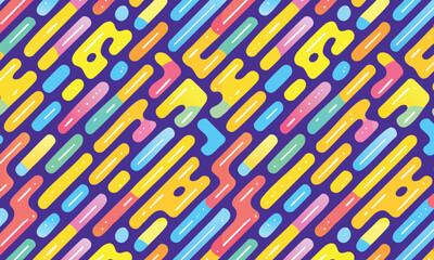 Colorful Retro Abstract Shapes - Seamless Playful Pattern
