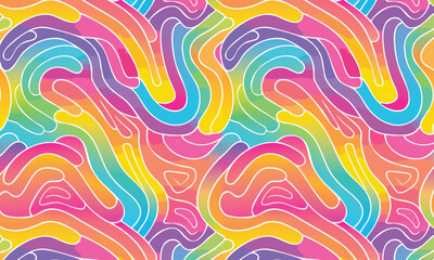 Vibrant Abstract Pattern with Memphis Influences