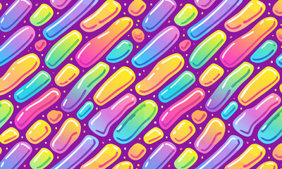 Gradient Pills and Dots: Playful Seamless Background