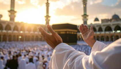 Spiritual devotion at the Kaaba during Hajj pilgrimage in Mecca capturing unity, prayer and the significance of religious gatherings