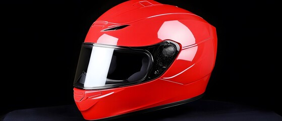 Red Motorcycle Helmet Safety Gear Full Face Sport Racing