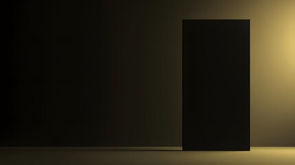 Dark Block Minimalist Abstract Background Gold Light