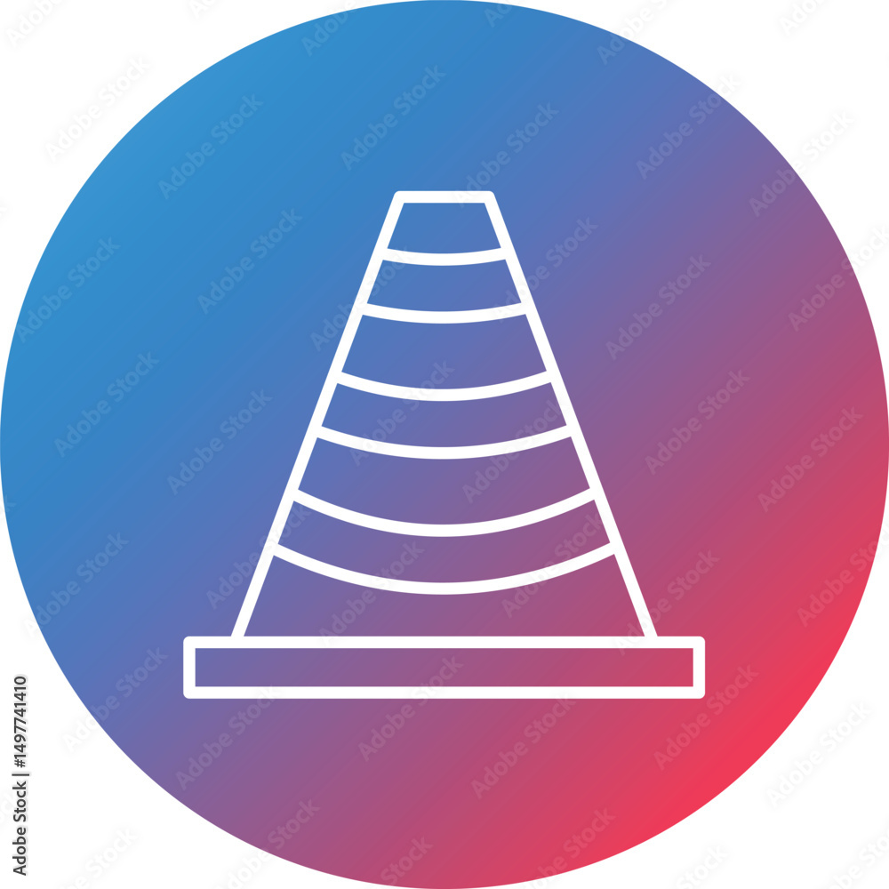 Poster cone line gradient circle background icon
