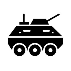 Obraz premium Armored personnel carrier icon, for military applications
