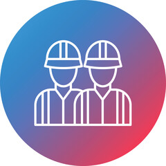 Firefighter Team Line Gradient Circle Background Icon