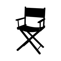 Silhouette of a director chair on a white background