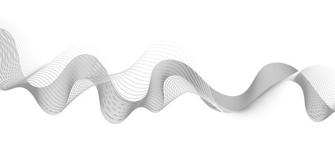 Abstract frequency sound wave lines and twisted curve lines background. Digital frequency track equalizer. Abstract wavy grey blend technology liens background.Banner design background. 
