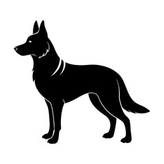 Silhouette of a standing german shepherd dog vector